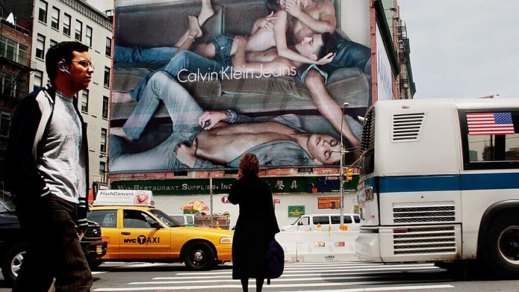 Calvin Klein's permanent billboard space in Soho NYC