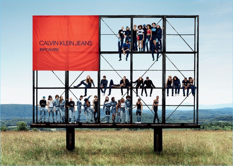 Calvin Klein's living billboards, 2018