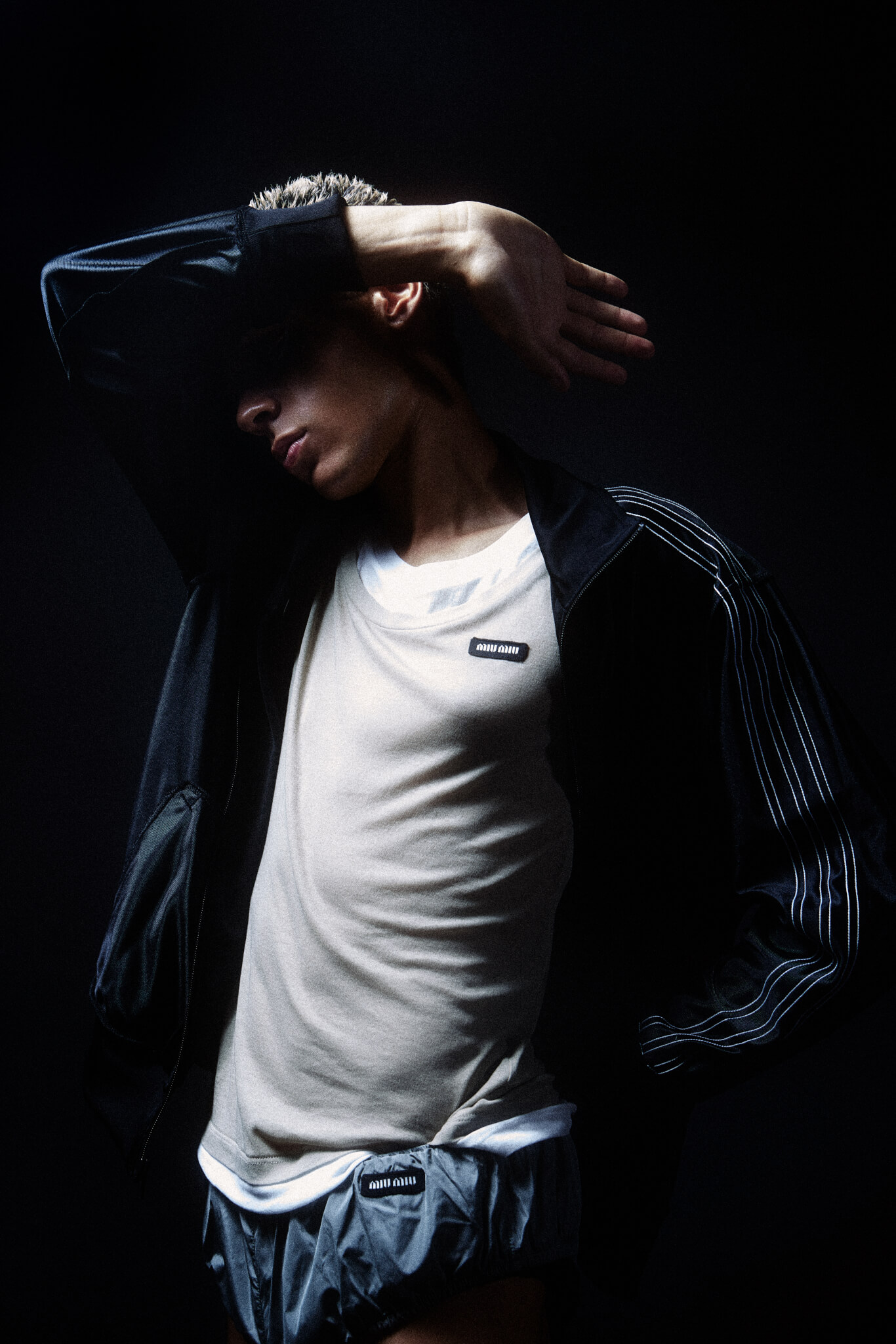 Fashion editorial portrait series of artist and musician Gavriel for TITLE Mag Digital Cover, showcasing expressive poses and experimental styling.