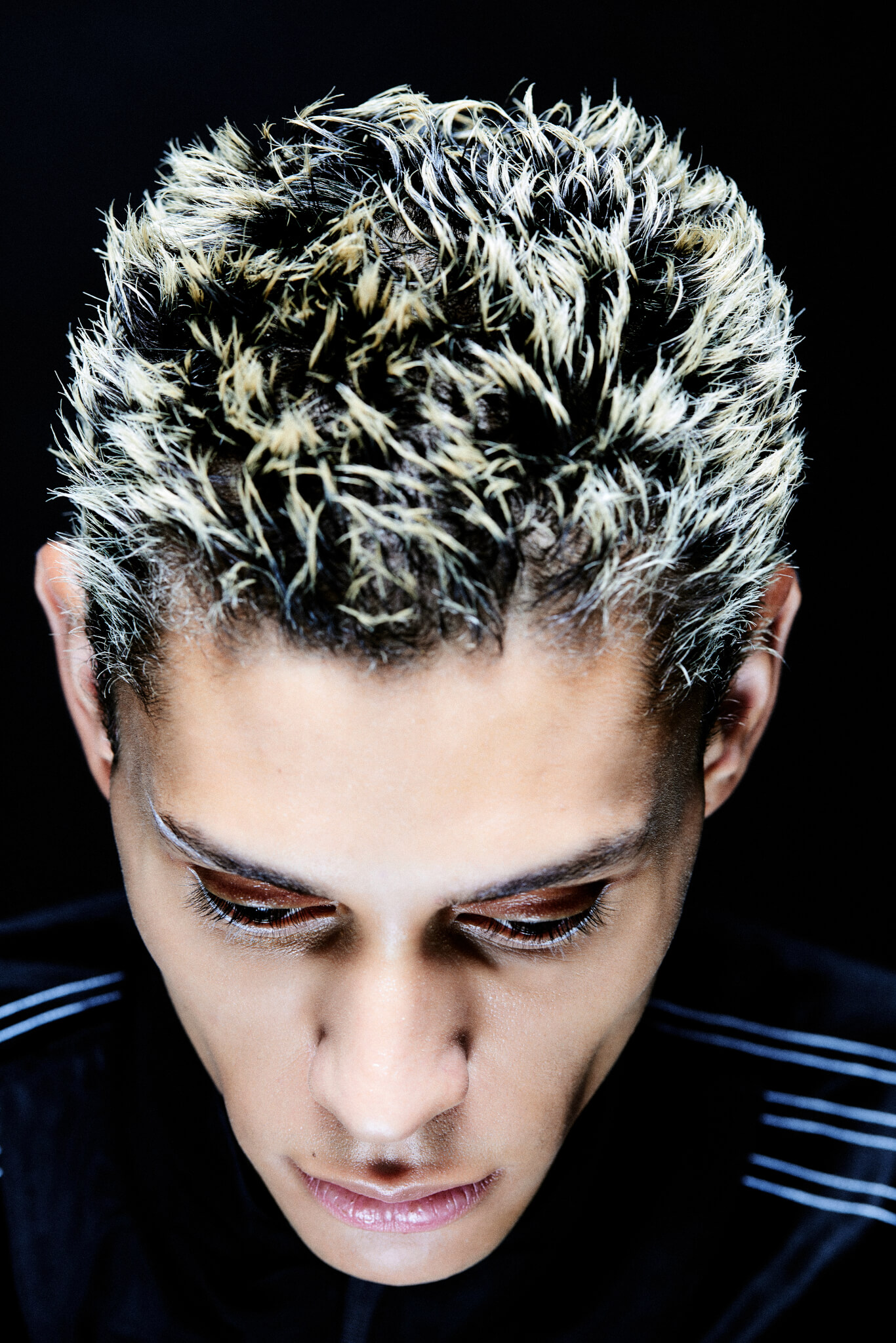 Fashion editorial portrait series of artist and musician Gavriel for TITLE Mag Digital Cover, showcasing expressive poses and experimental styling.