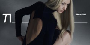 LIA LIA crouching in a black cutout bodysuit for TITLE March Digital Cover 2026, photographed by Pascal Behring, expressing dark pop identity and vulnerability